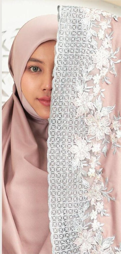 Telekung Eksklusif - Brownish Grey