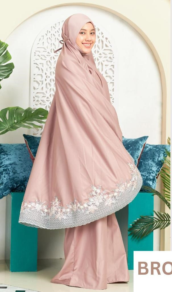Telekung Eksklusif - Brownish Grey