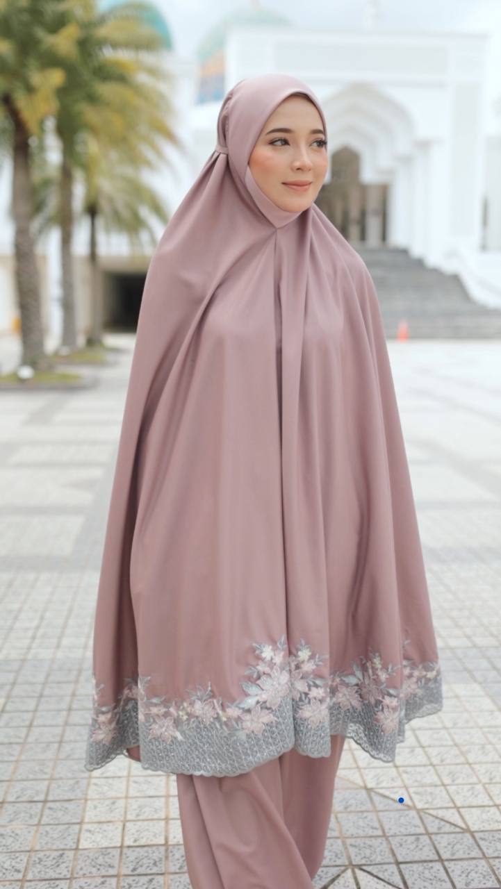 Telekung Eksklusif - Brownish Grey