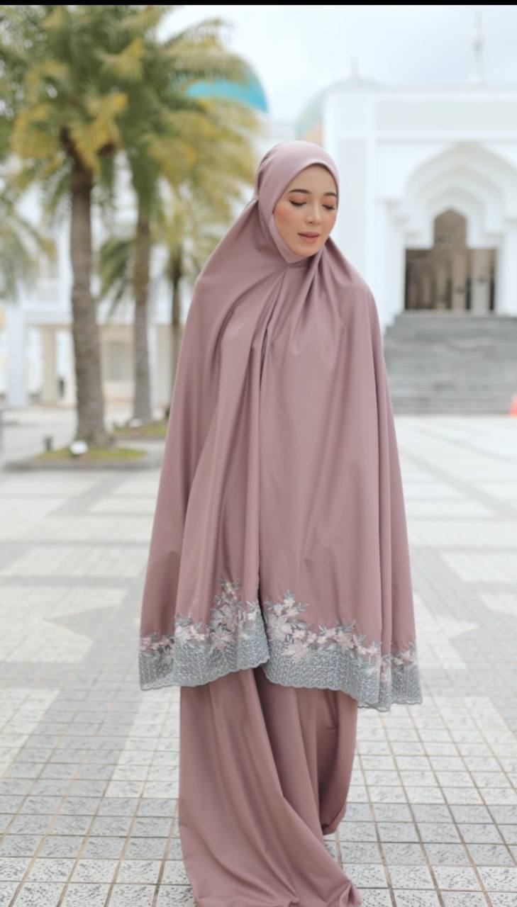 Telekung Eksklusif - Brownish Grey