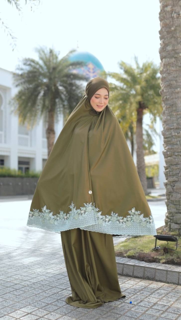 Telekung Eksklusif - Olive Green