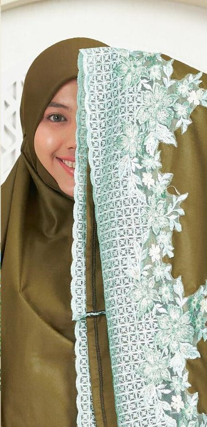 Telekung Eksklusif - Olive Green